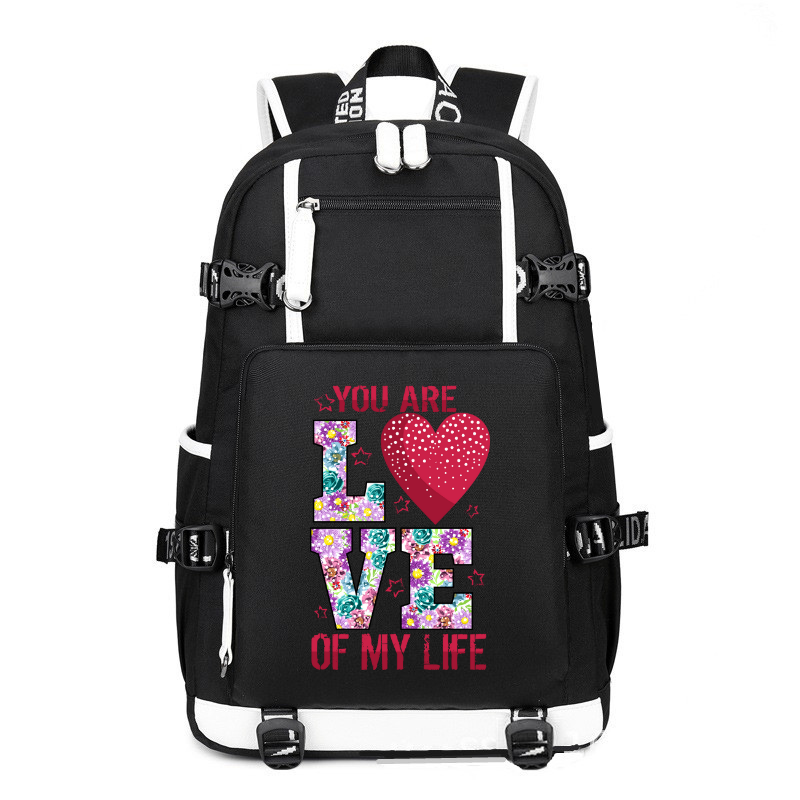 You Are Love Of My Life printing Canvas Backpack