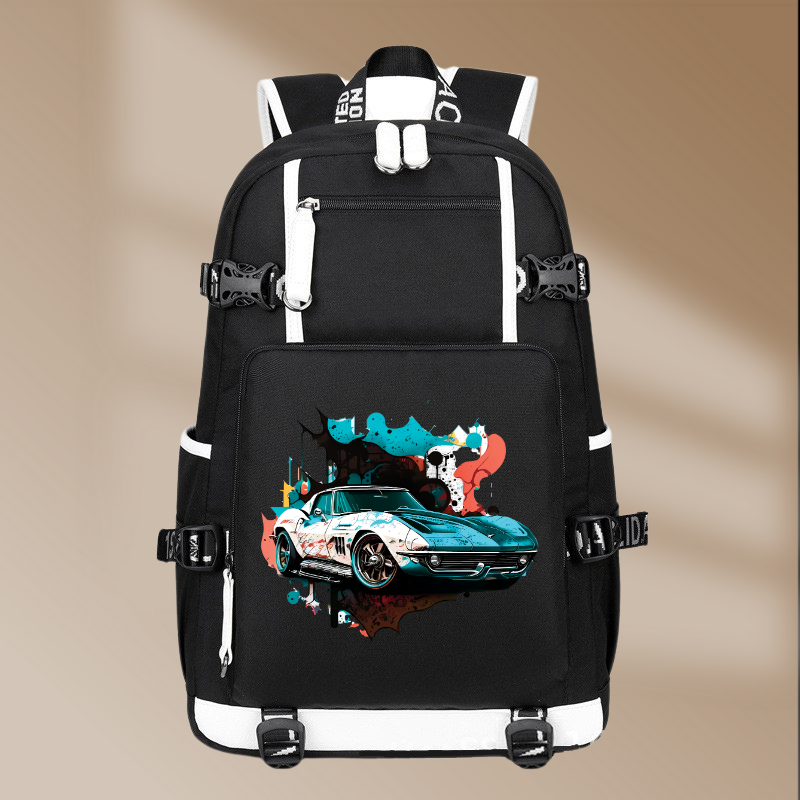 Chevrolet Corvette Stingray 1968 Design Printing Canvas Backpack