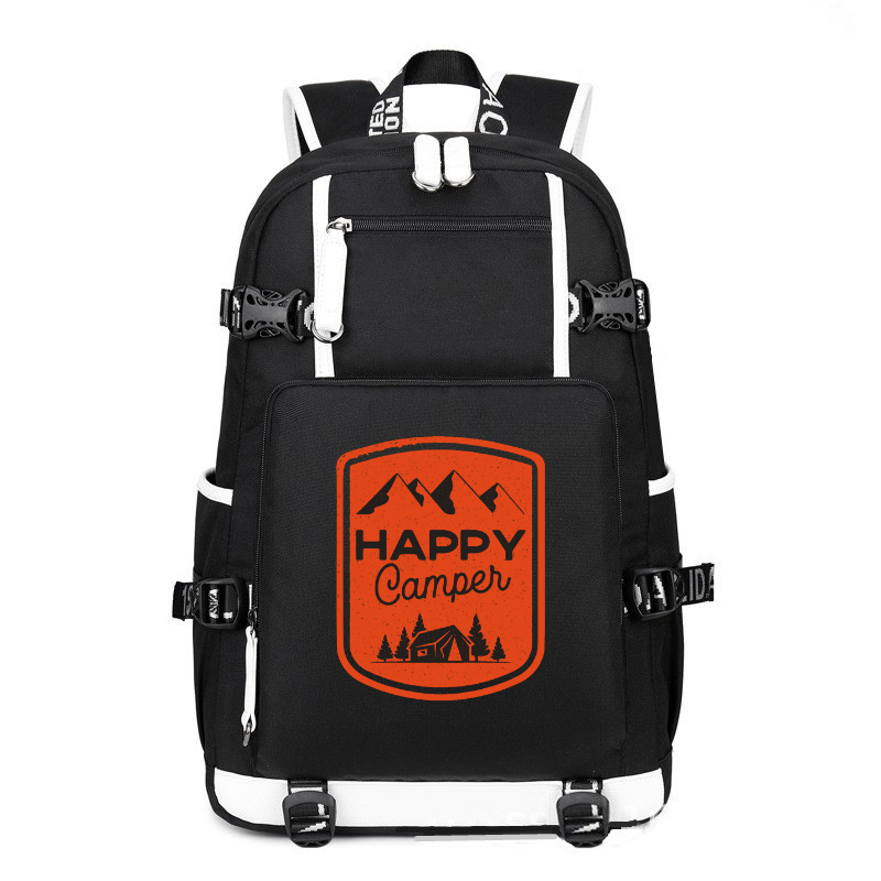 Happy Camper printing Canvas Backpack