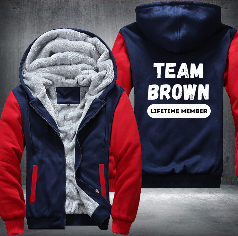 Team BROWN Lifetime Member Family Fleece Hoodies Jacket