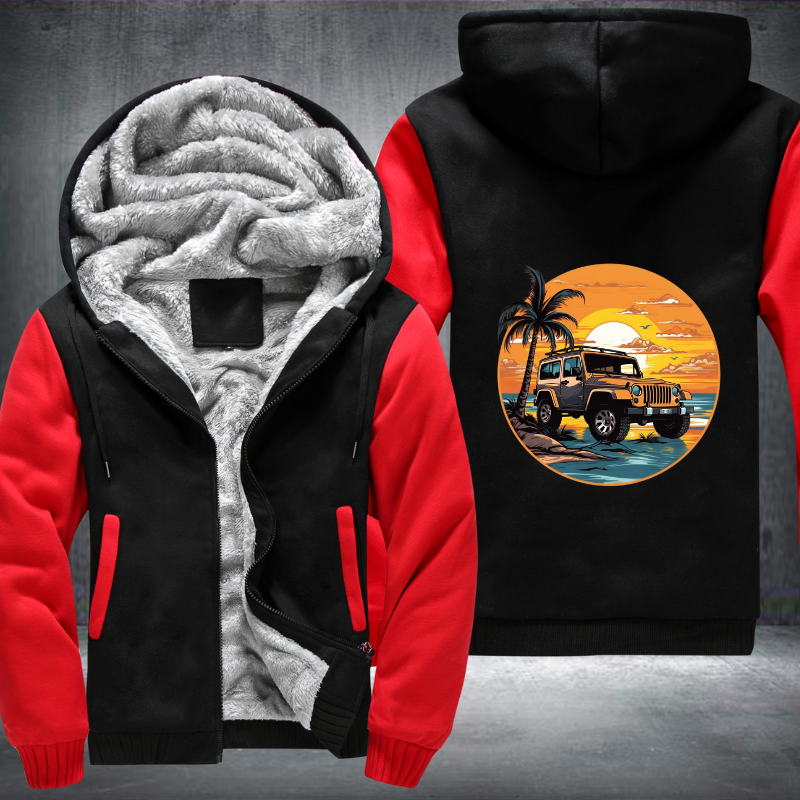 Off-Roading by the Ocean 4x4 car Fleece Hoodies Jacket