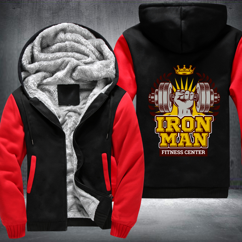 Iron Man Fitness Center Fleece Hoodies Jacket