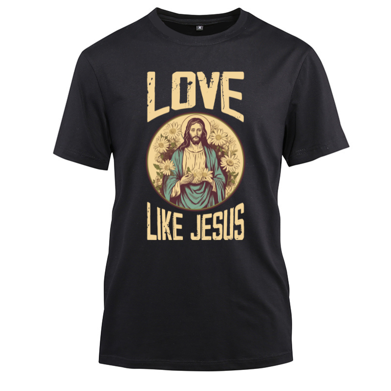 Love Like Jesus Cotton Black Short Sleeve T-Shirt