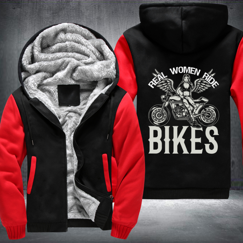 Real Woman Ride Bikes Fleece Hoodies Jacket