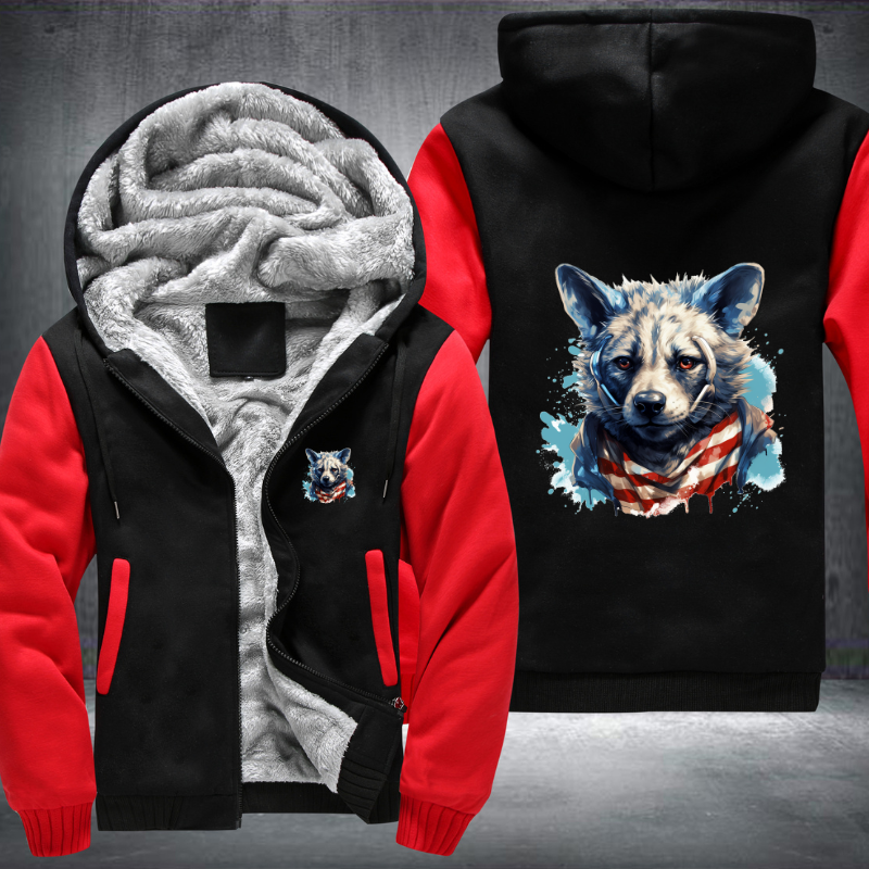 Animal Hiphop Graphic Wolf Fleece Hoodies Jacket