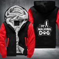 walking dog Fleece Hoodies Jacket