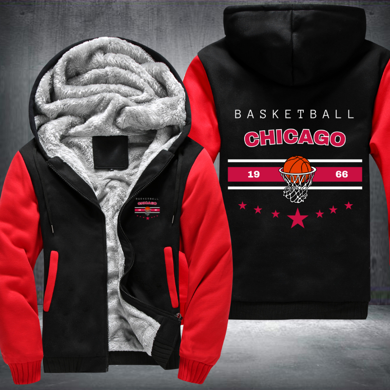 Vintage Basketball CHICAGO 1966 Fleece Hoodies Jacket