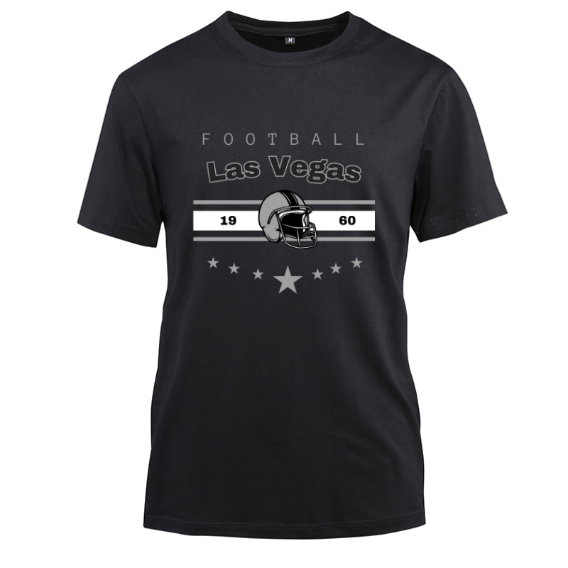 Football Las Vegas 1960 Cotton Black Short Sleeve T-Shirt