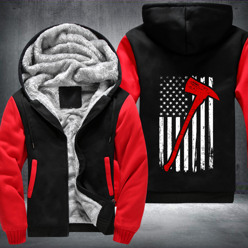 Firefighter American Flag Fleece Hoodies Jacket