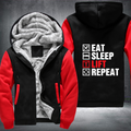 Eat Sleep Lift Repeat Fleece Hoodies Jacket