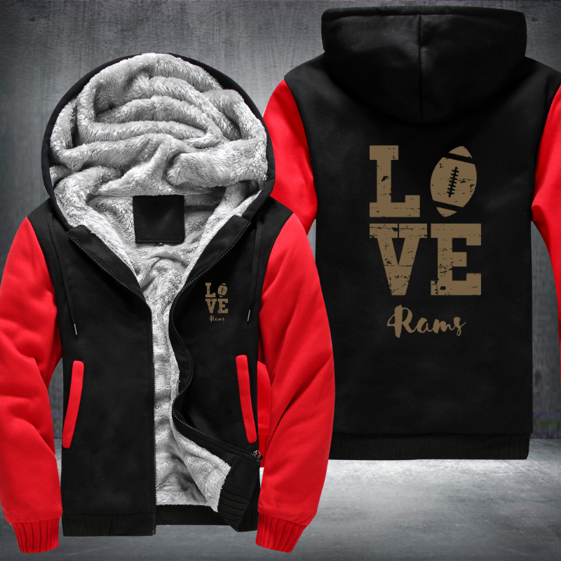 Football Gold Love Rams Fleece Hoodies Jacket