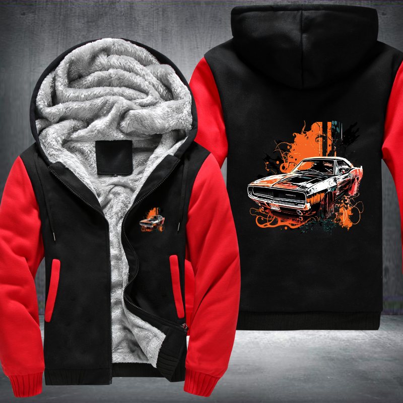 Car USA Iconic Charger RT 1968 Fleece Hoodies Jacket