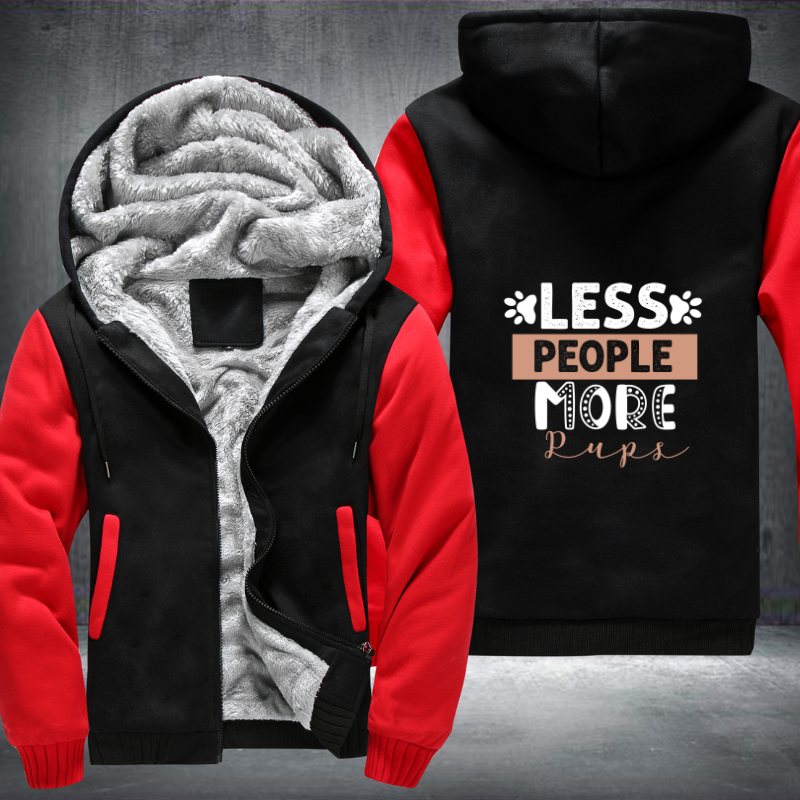 LESS PEOPLE MORE PUPS Fleece Hoodies Jacket