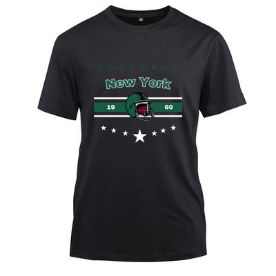 Football New York 1960 Cotton Black Short Sleeve T-Shirt