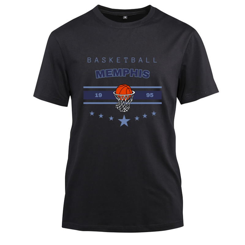 Basketball Memphis 1995 Cotton Black Short Sleeve T-Shirt