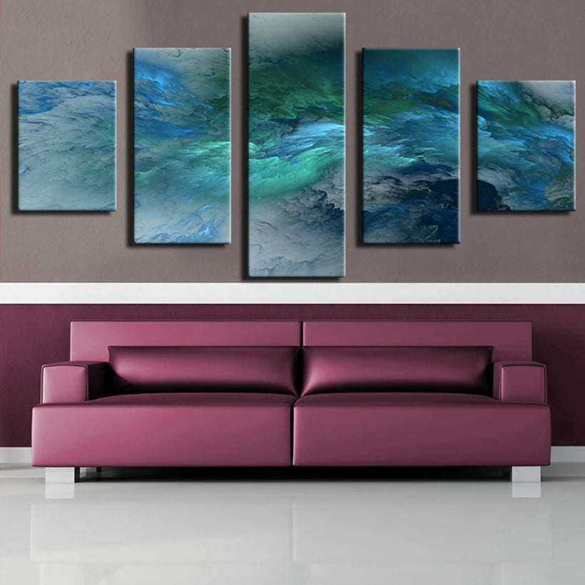 Colourfull Clounds 5 Panels Painting Canvas Wall Decoration