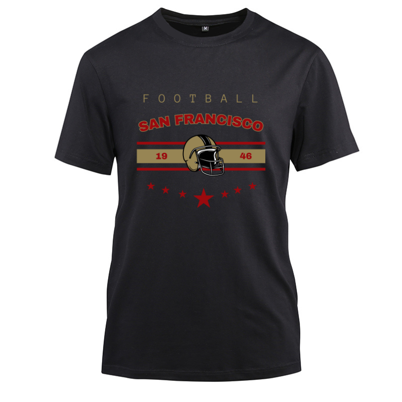 Football San Francisco 1946 Cotton Black Short Sleeve T-Shirt
