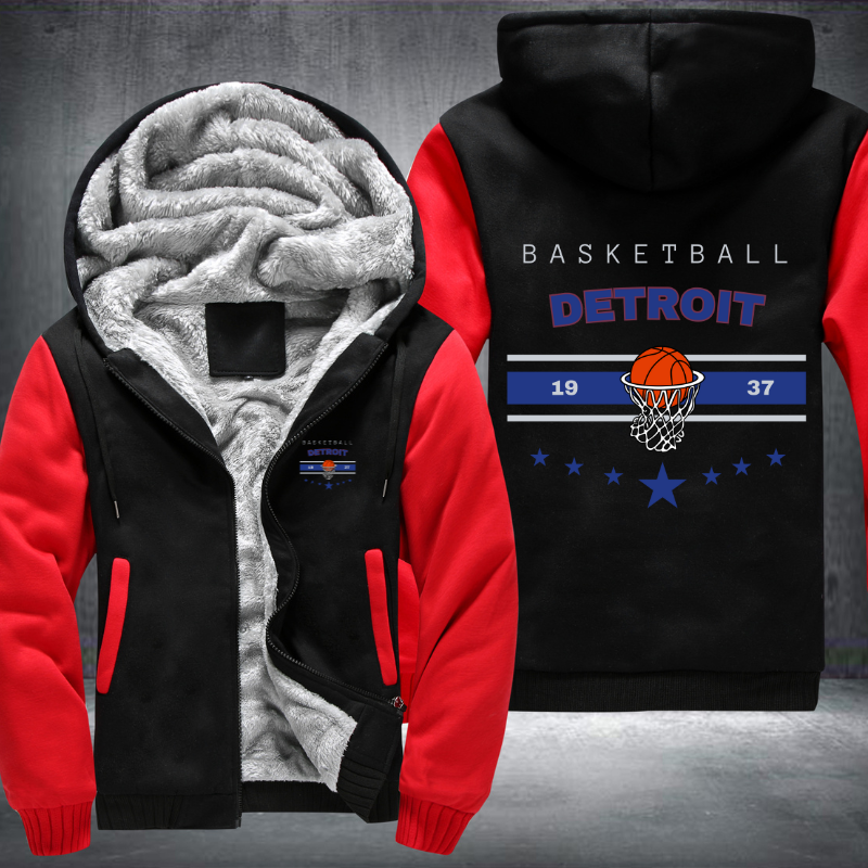 Vintage Basketball DETROIT 1937 Fleece Hoodies Jacket