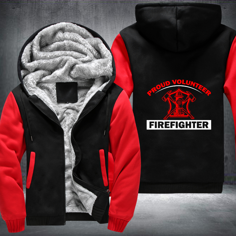 Proud Volunteer Firefighter Fleece Hoodies Jacket