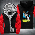 Boy play football with Dog Fleece Hoodies Jacket