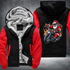 Santa Riding A Motorcycle Christmas Fleece Hoodies Jacket