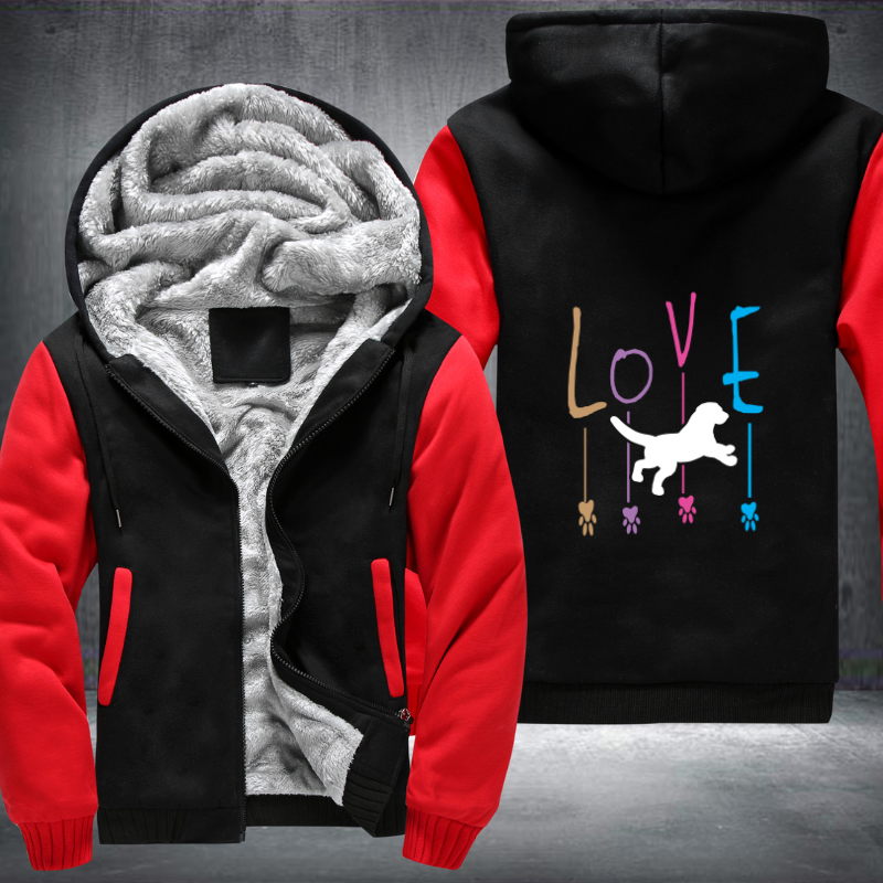 love dog Fleece Hoodies Jacket