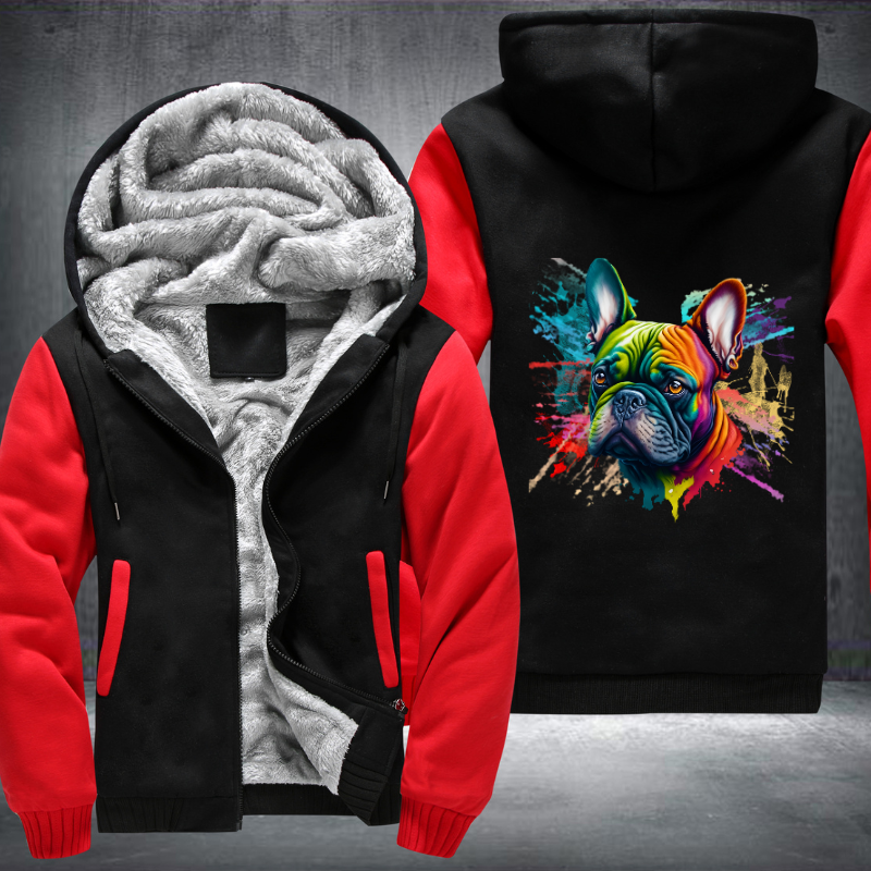 Rainbow beautiful French Bulldog Watercolour Fleece Hoodies Jacket