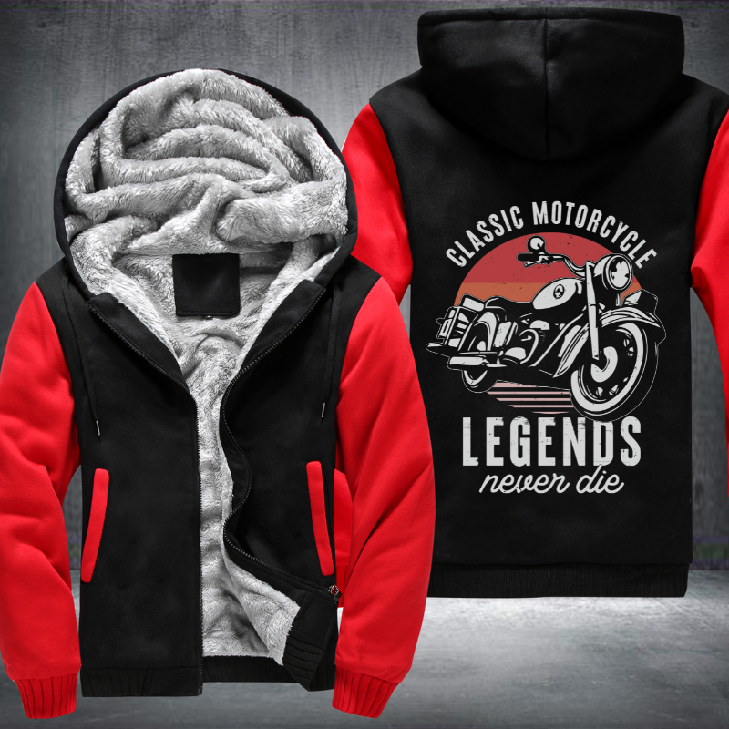Classic Motorcycle Legends Never Die Fleece Hoodies Jacket
