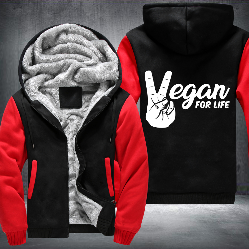Vegan For Life Fleece Hoodies Jacket