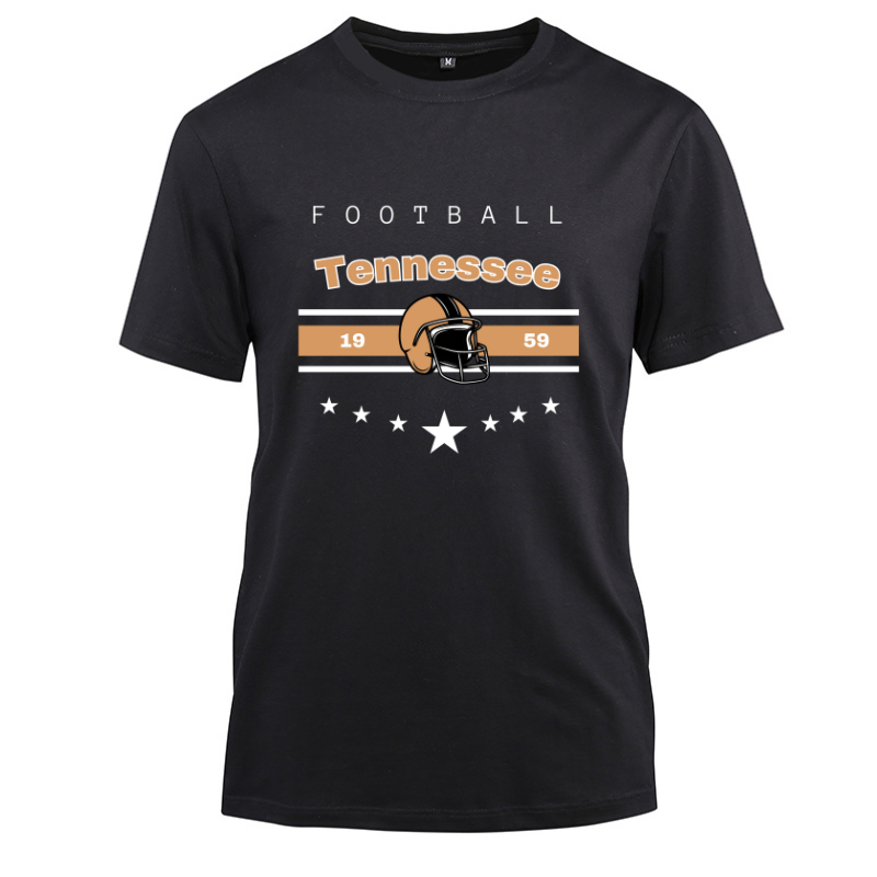Football Tennessee 1959 Cotton Black Short Sleeve T-Shirt