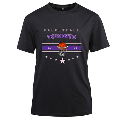 Basketball Toronto 1995 Cotton Black Short Sleeve T-Shirt