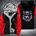 Animal Hiphop Graphic Wolf Red Glasses Fleece Hoodies Jacket