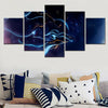 Colorful Stars Galaxy 5 Panels Painting Canvas Wall Decoration