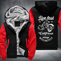 Live Fast Bike Hard Vintage Motorcycle Fleece Hoodies Jacket