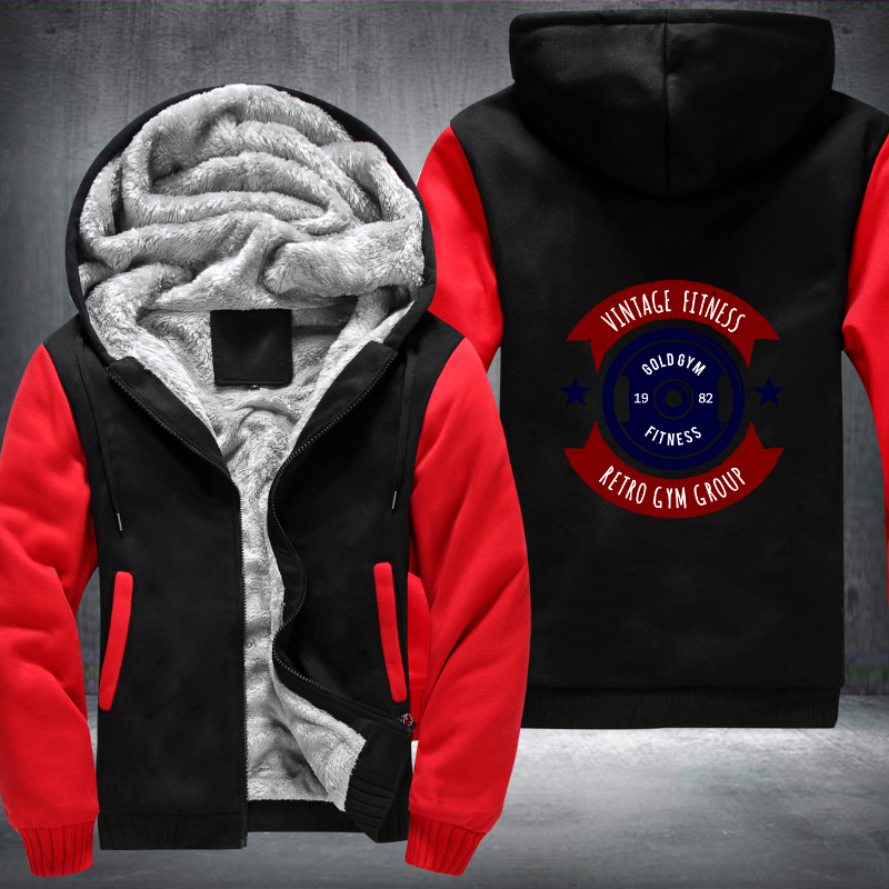 Vintage Fitness Retro GYM Group Fleece Hoodies Jacket