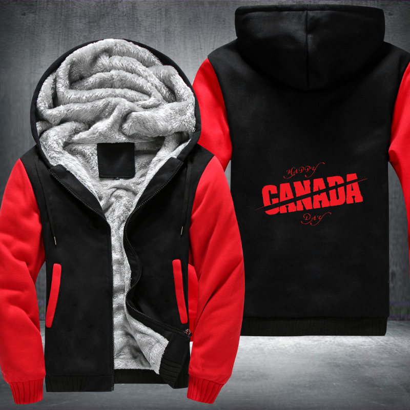 Happy Canada Day Out Fleece Hoodies Jacket