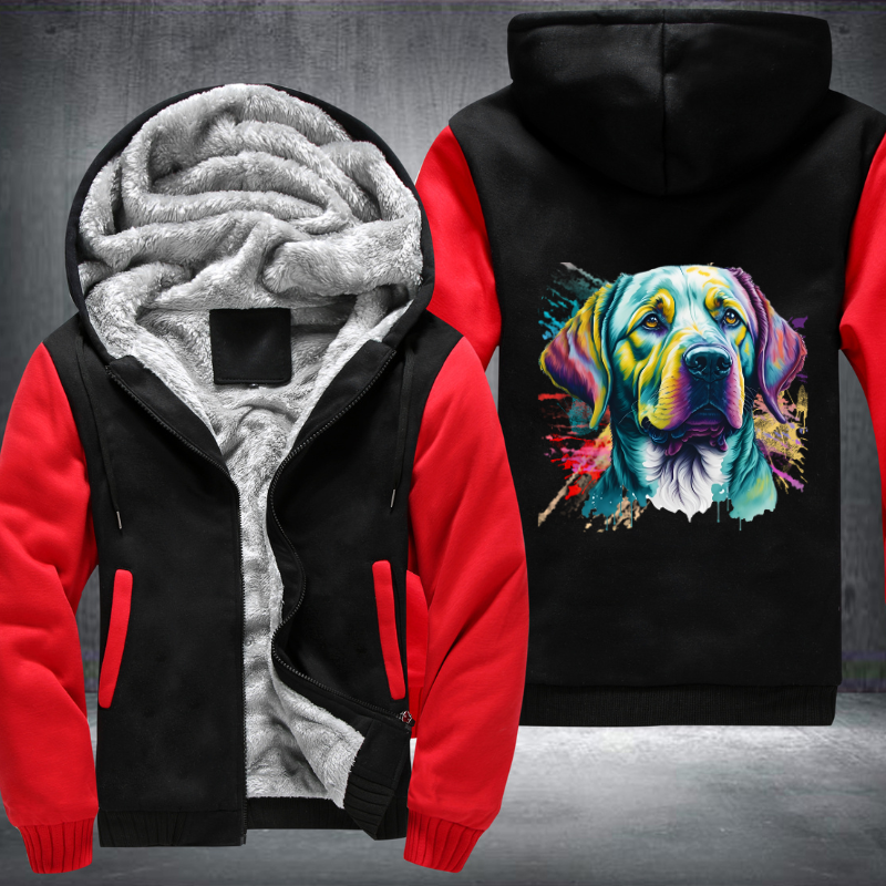 Rainbow Labrador Retriever Watercolour design Fleece Hoodies Jacket