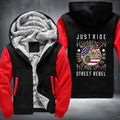 Just Ride Motorcycle Born To Ride Live To Win Fleece Hoodies Jacket