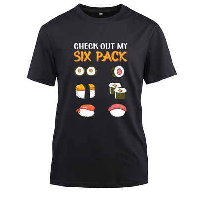 Sushi Japanese Gym Gift Cotton Black Short Sleeve T-Shirt