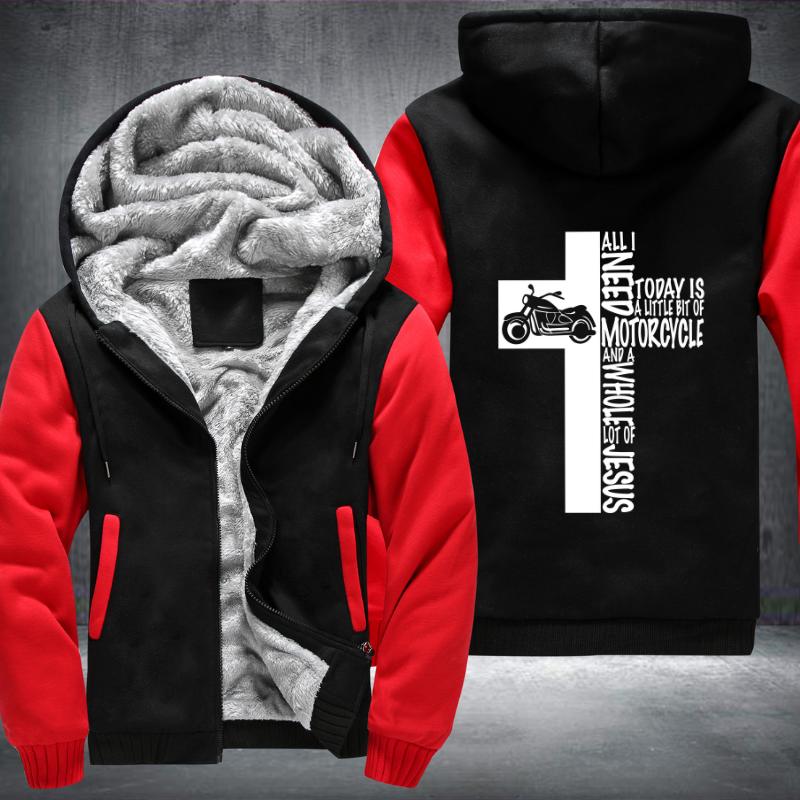 Jesus Motorcycle Cross White Fleece Hoodies Jacket