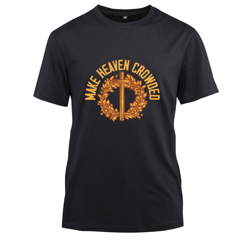 Make Heaven Crowded Cotton Black Short Sleeve T-Shirt