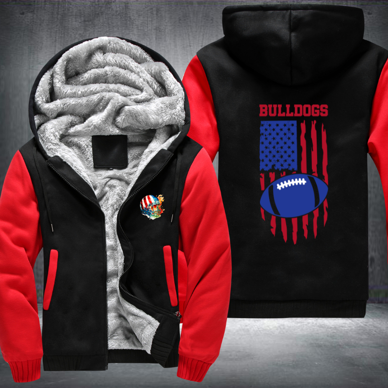 Bulldogs Football Fleece Hoodies Jacket