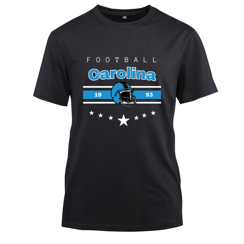 Football Carolina 1993 Cotton Black Short Sleeve T-Shirt