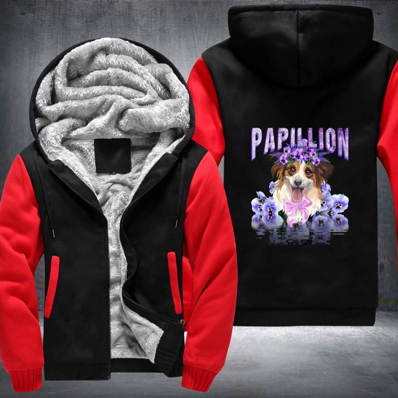 Papillion Dog Fleece Hoodies Jacket
