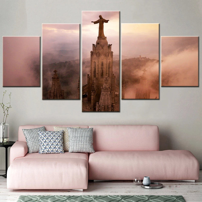 Aesthetic Modern Wall Art 5 Panels Painting Canvas Wall Decoration