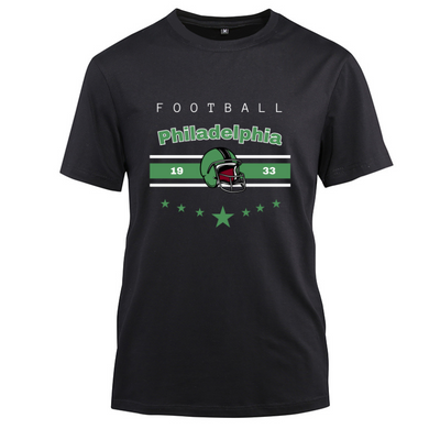 Football Philadelphia 1933 Cotton Black Short Sleeve T-Shirt