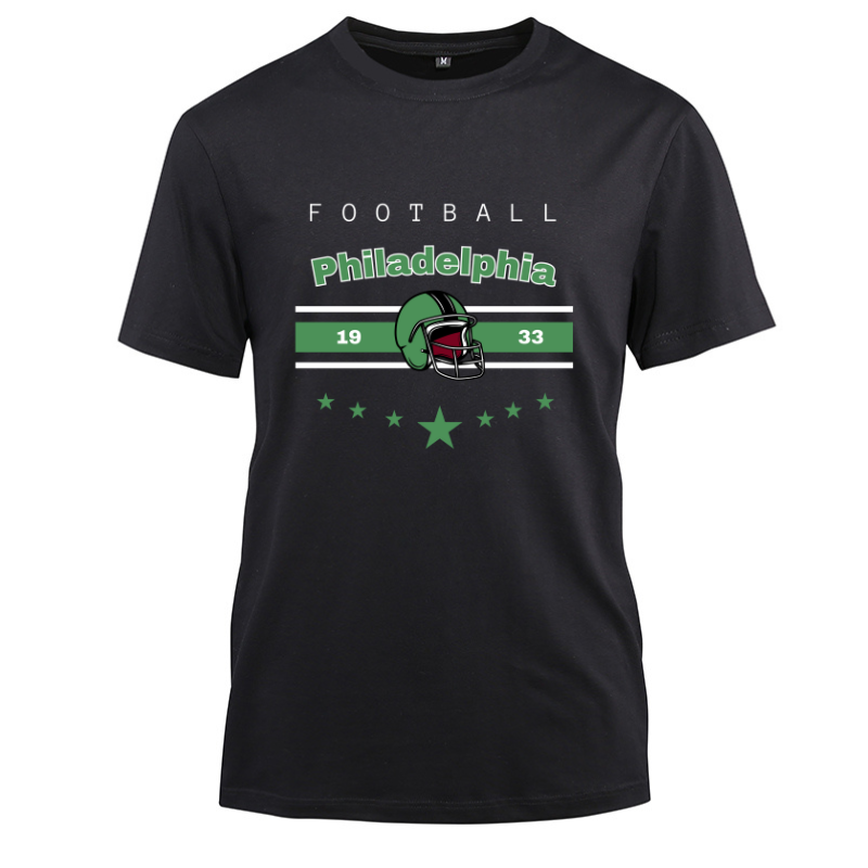Football Philadelphia 1933 Cotton Black Short Sleeve T-Shirt