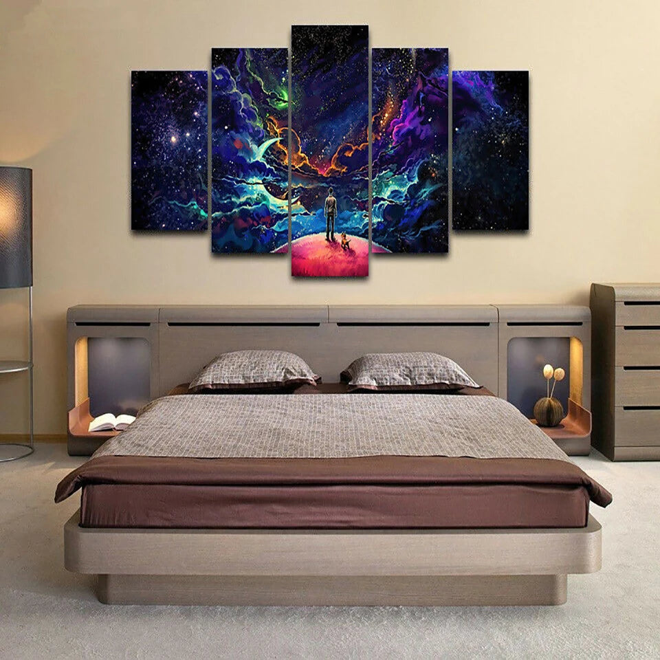 Fantasy Art 5 Panels Painting Canvas Wall Decoration