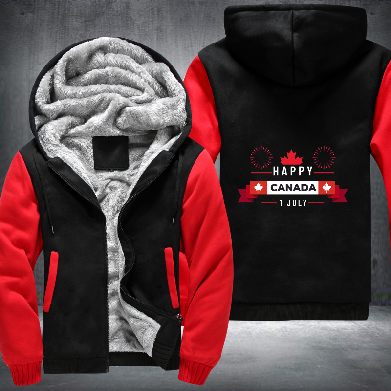 Happy Canada Day 1 July Out Fleece Hoodies Jacket