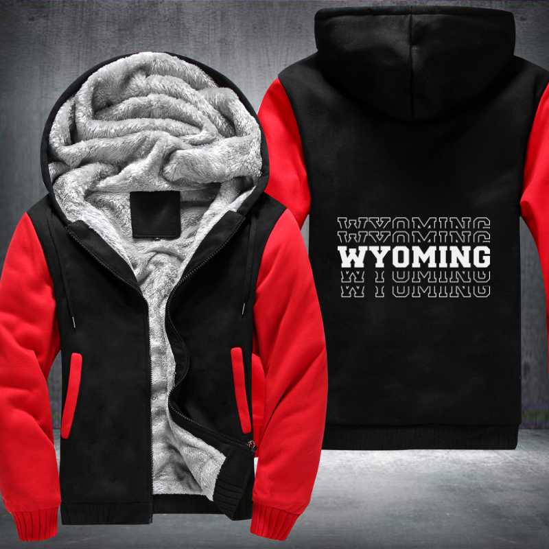 Patriotic USA State Wyoming Fleece Hoodies Jacket